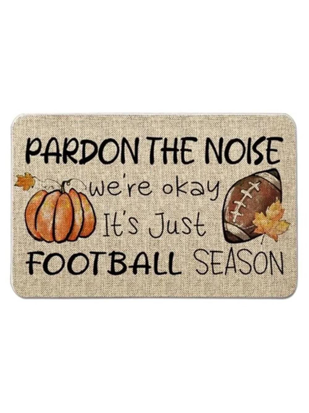 Fall Door Mat Football Season Rugs Pumpkins Autumn Harvest Doormat Thanksgiving